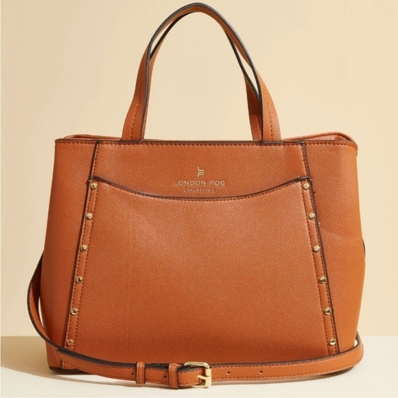 London Fog Caviar Satchel Cognac - Picture 2 of 6